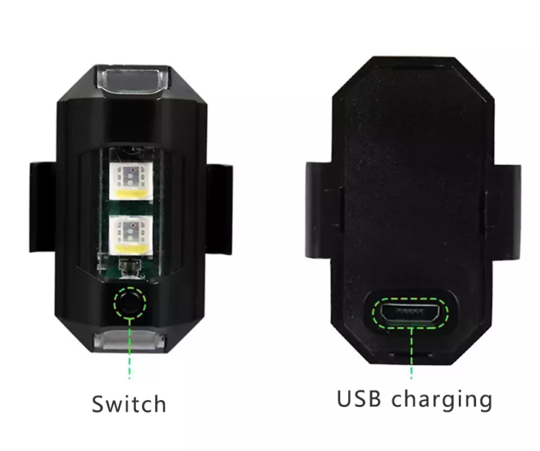 7 Color LED Mini USB Rechargeable Motorcycle Car Indicator Signal Warning Drone Strobe Light Aircraft Warning Lights