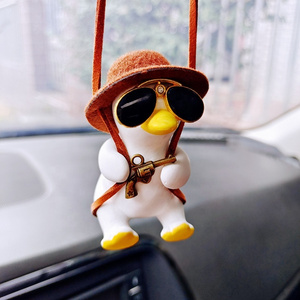 Popular Swinging Duck Car Hanging Ornament  Duck Mirror Cute Car Duck Pendant For Car Decoration Ornament