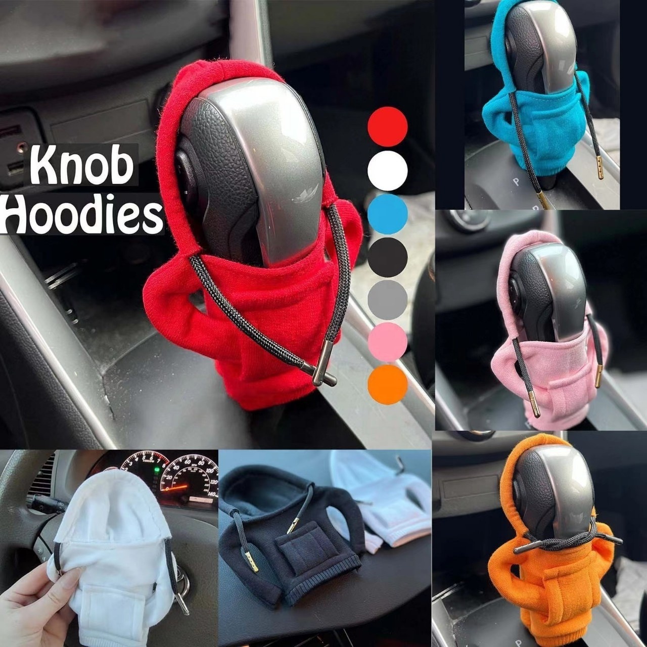 Cute Fashionable Shirt Trim Fits Truck SUV Car Gear Shift Cover Mini Hoodie for shift knob Interior Accessories