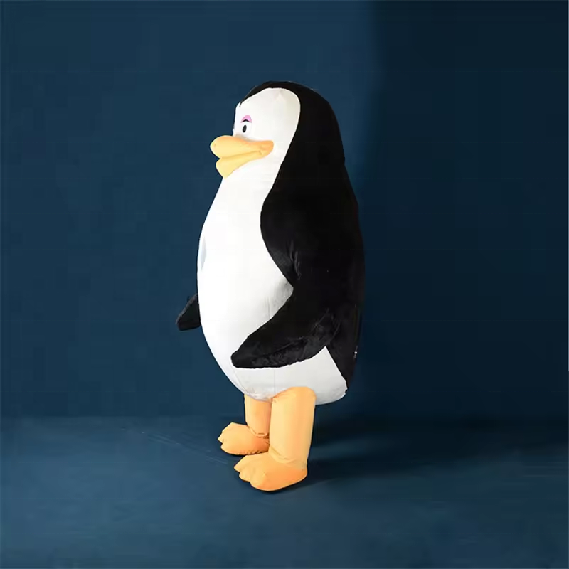 efun Popular plush inflatable penguin mascot costume cartoon character Madagascar skipper cosplay suit for adults