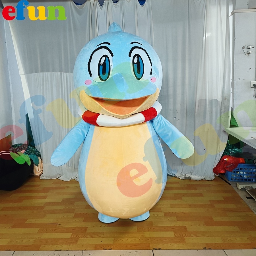 Efun MOQ 1 PC Custom ocean dolphin cartoon figure costume adult walking props sea animal mascot costume for sale