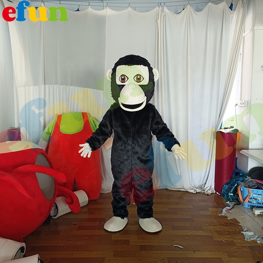 Efun MOQ 1 PC Custom Funny plush gorilla mascot costume adult size cartoon King Kong mascot costume for advertising