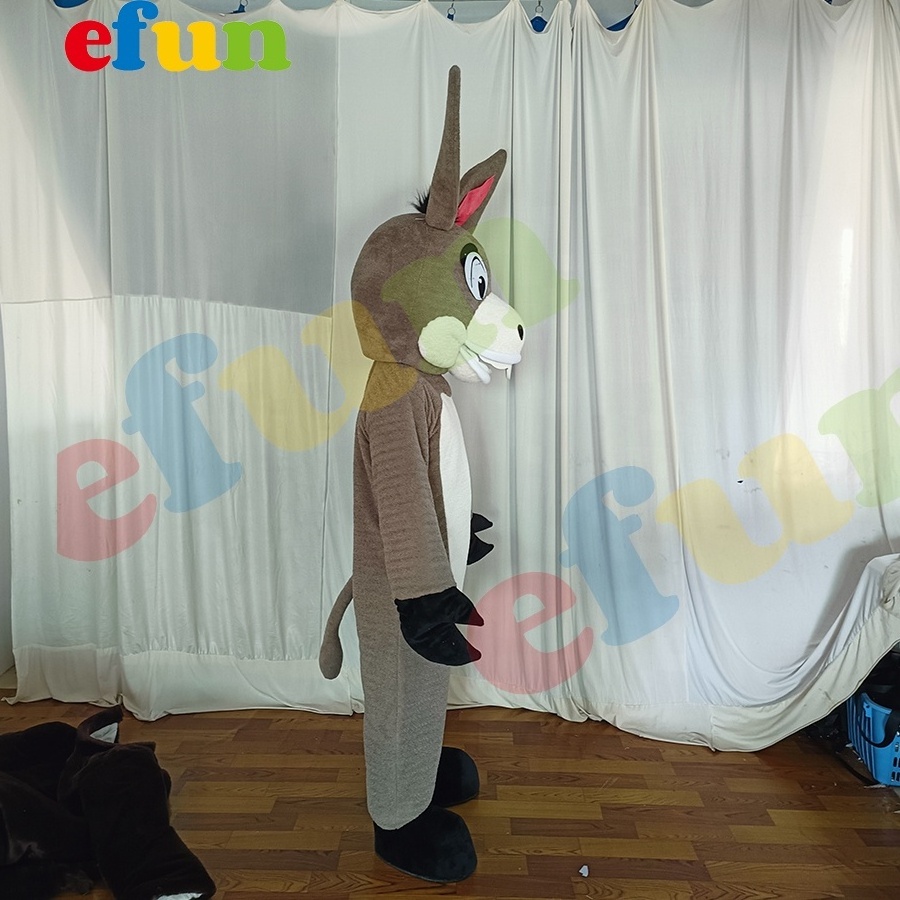 Efun MOQ 1 PC custom Plush funny animal walking Donkey Mascot Costume for sale