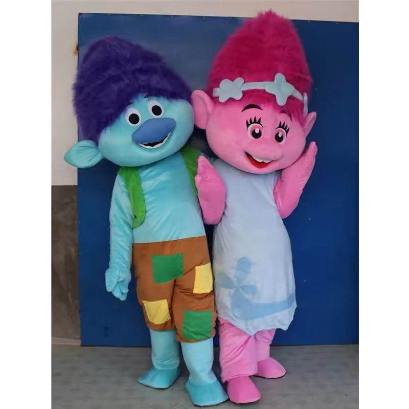 Efun MOQ 1 PC Cartoon Movie Trolls Poppy Mascot Costume Branch Parade Party Activity Character trolls cosplay costume for party