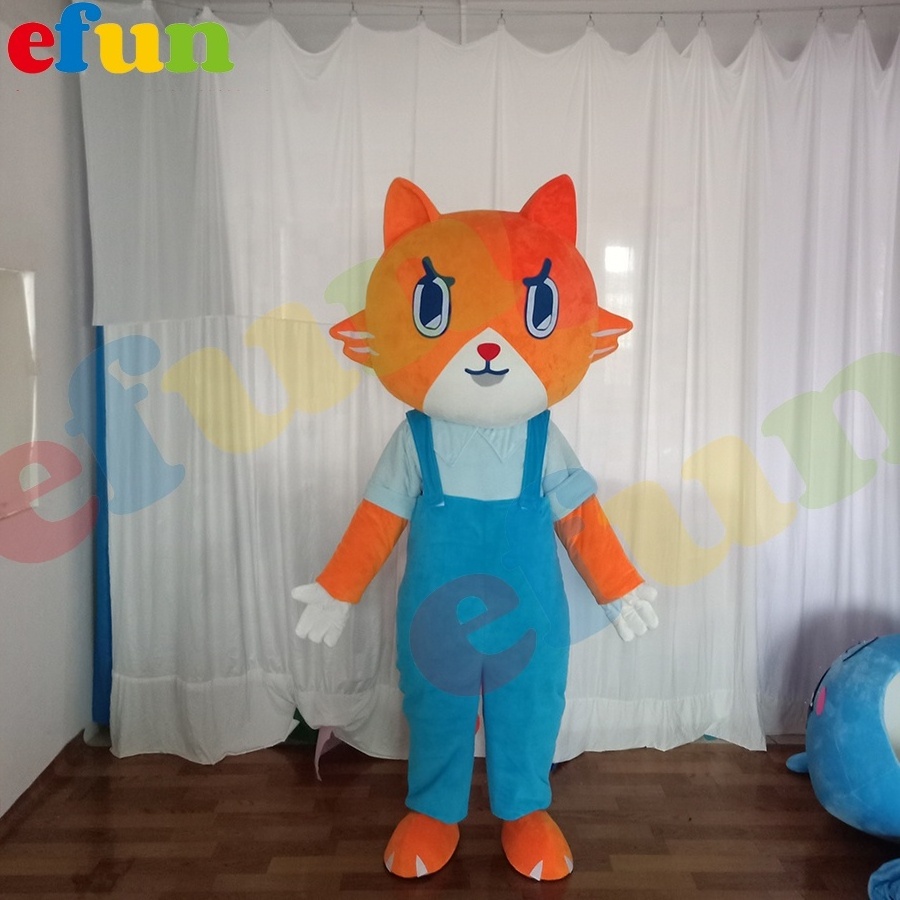 Efun MOQ 1 PC custom Cute orange cat Mascot Costume Fancy Dress Mascot Cosplay costume For sale