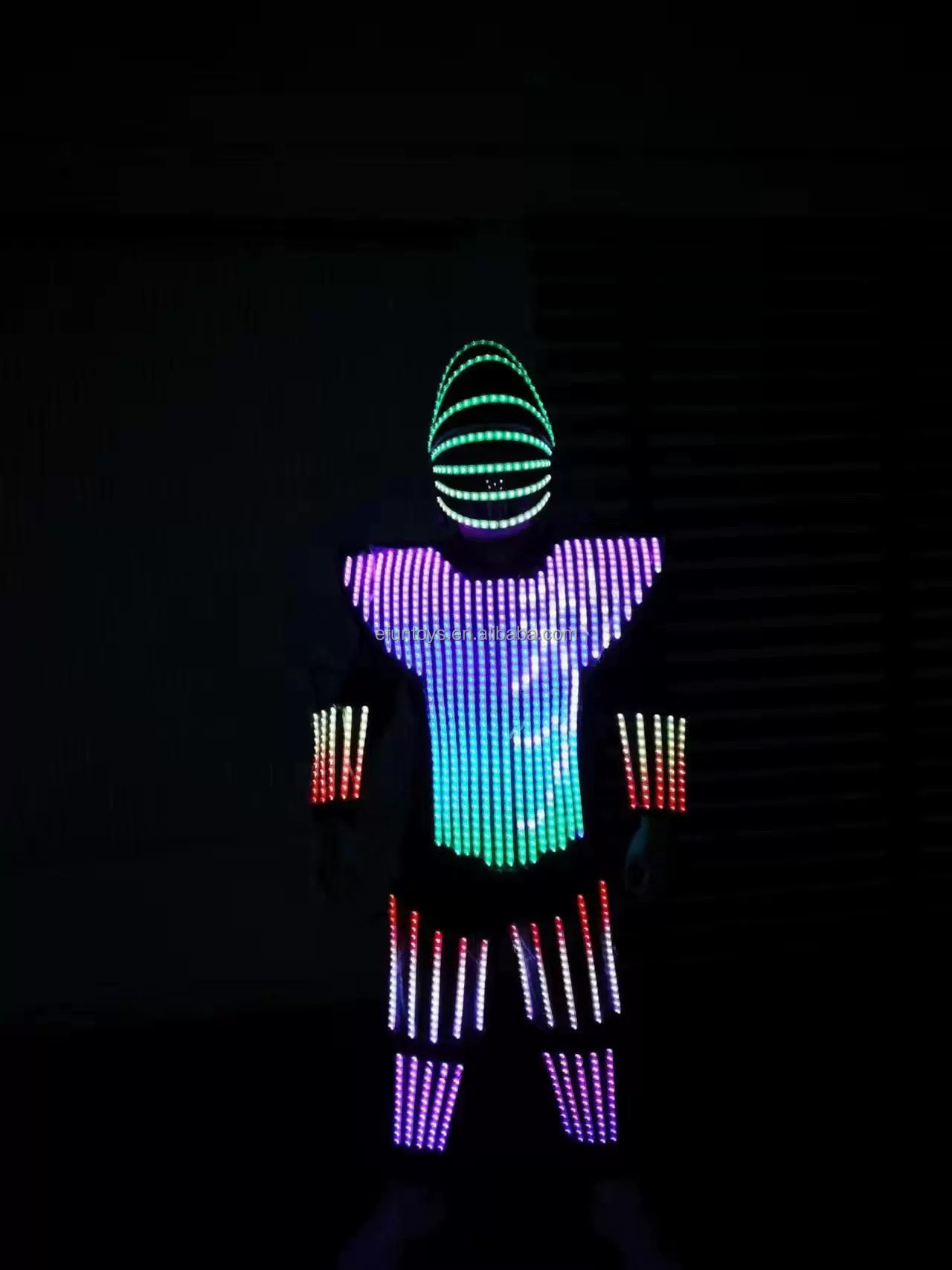 efun MOQ 1 PC Smart LED armor Suit LED light programming clothing armed robot full color light costume laser clothing costume