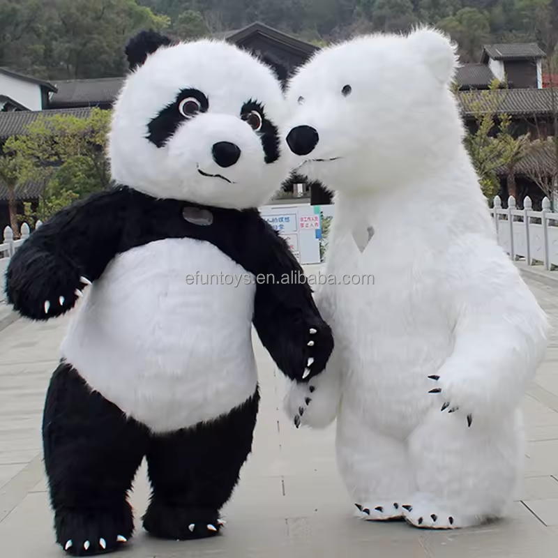 efun MOQ 1 PC Hot sale Walking inflatable Cartoon Polar Bear panda costume Custom giant inflatable panda mascot costume for sale