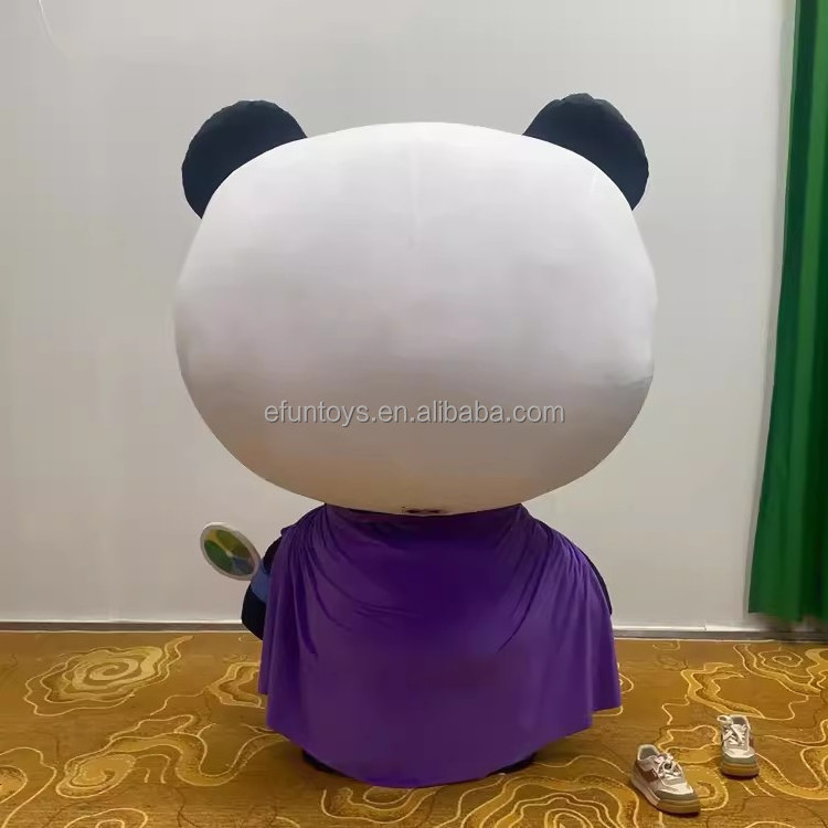 efun 2m 2.6m Custom Halloween Fancy Inflatable Plush Panda mascot costume walking cartoon character cosplay costume for sale