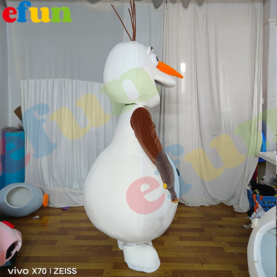 Efun MOQ 1 PC Custom cartoon Olaf mascot costume funny snowman character mascot costume for sale