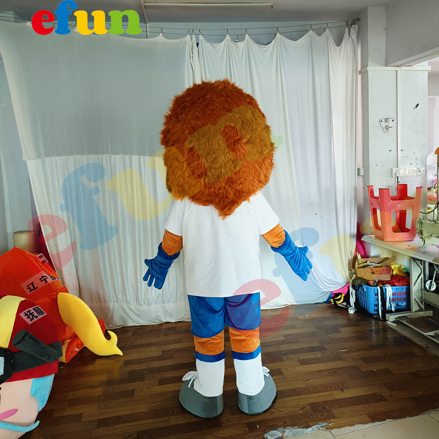 Efun MOQ 1 PC Custom brown lion Mascot Costume Cartoon Character Moving Cosplay animal costume For sale