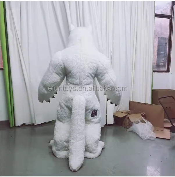 efun 2m 2.6m custom Inflatable Wolf Mascot Costume Cosplay Cartoon Outfits Walking suit for sale