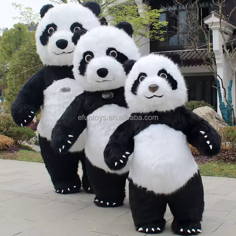 efun MOQ 1 PC Hot sale Walking inflatable Cartoon Polar Bear panda costume Custom giant inflatable panda mascot costume for sale