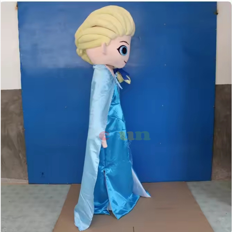 Efun MOQ 1 PC custom Frozen sister Elsa princess mascot costume  walking princess costume for sale