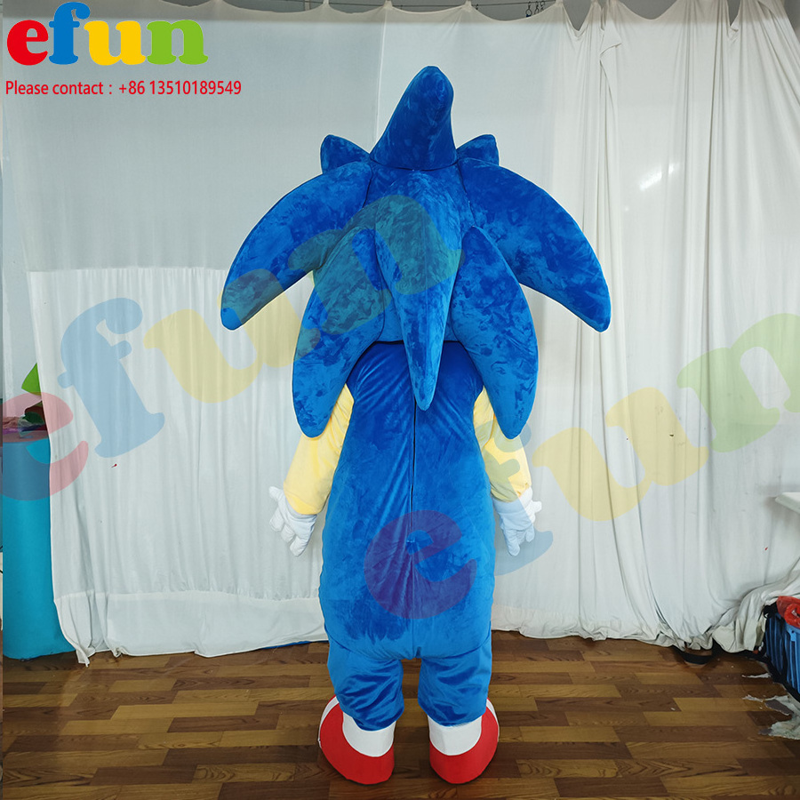 Efun  Factory custom Sonic Mascot Costume Plush Adult size animal Mascot Costume For  for party