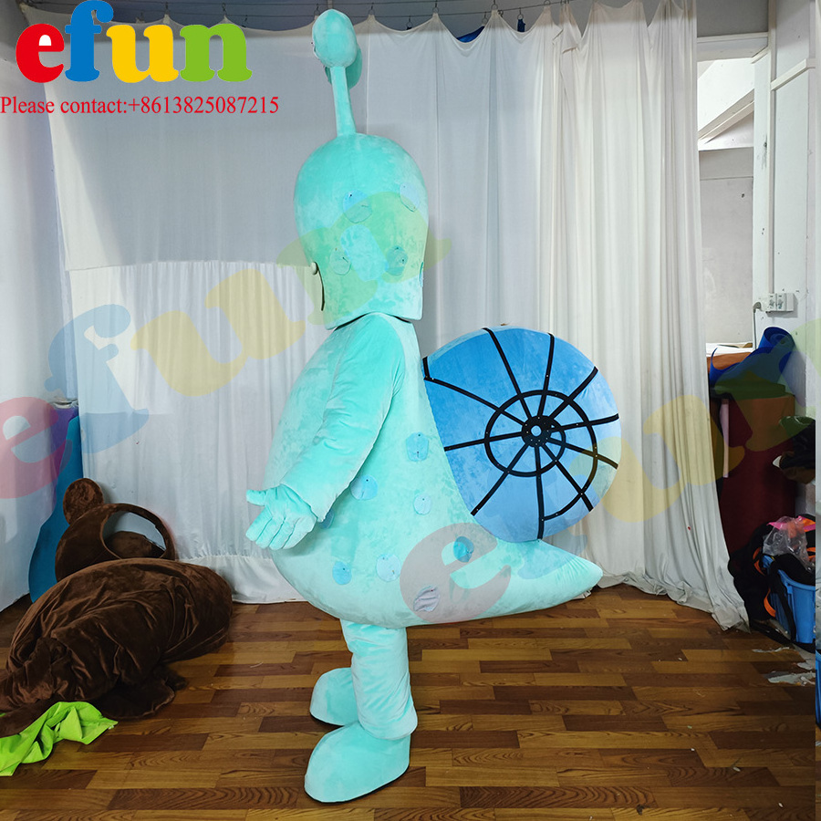 Efun MOQ 1 PC Custom Cartoon Snail Mascot Costume Cute Snail Adult Mascot for party