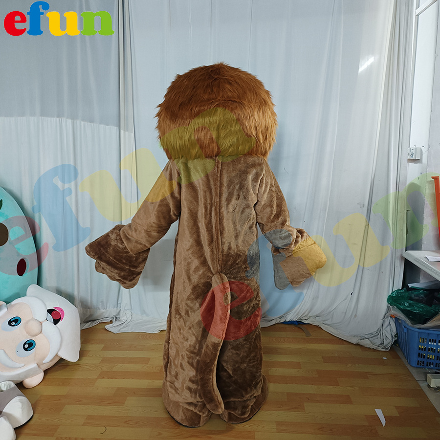 Efun MOQ 1 PC custom brown lion mascot costume cosplay animal cartoon African lion mascot Costumes for sale