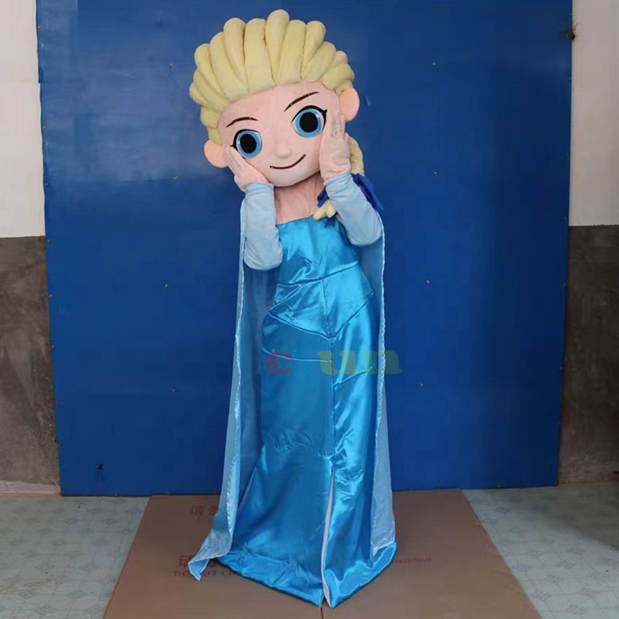 Efun MOQ 1 PC custom Frozen sister Elsa princess mascot costume  walking princess costume for sale