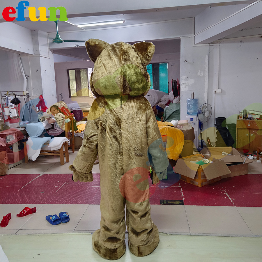 Efun MOQ 1 PC custom cartoon tiger mascot costume cute long fur  animal mascot costume for sale