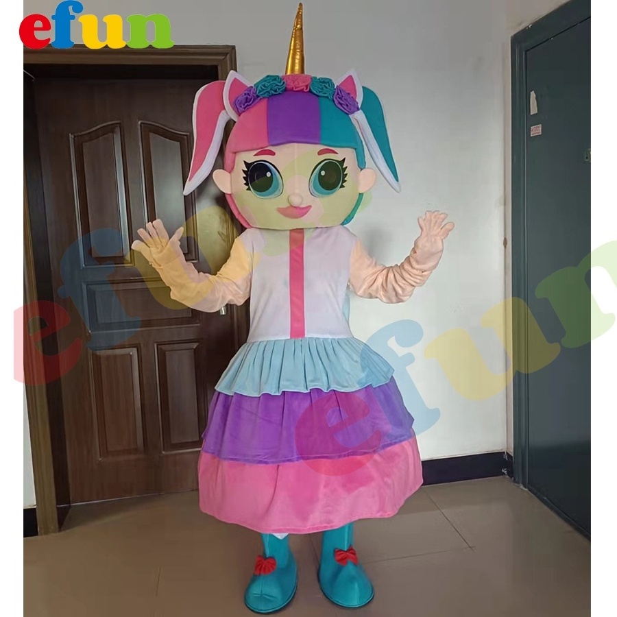 Efun MOQ 1 PC Custom Adult Size  LOL Girl Character Princess Mascot costume Hand made Cartoon Mascot Costumes For sale