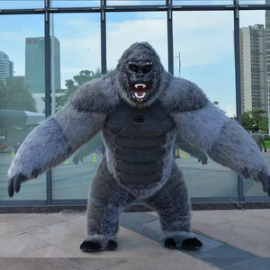 Efun Inflatable King Kong Realistic Gorilla Mascot Costume Fursuit Plush Party Unisex Animal Huge Inflatable Costume for Adults