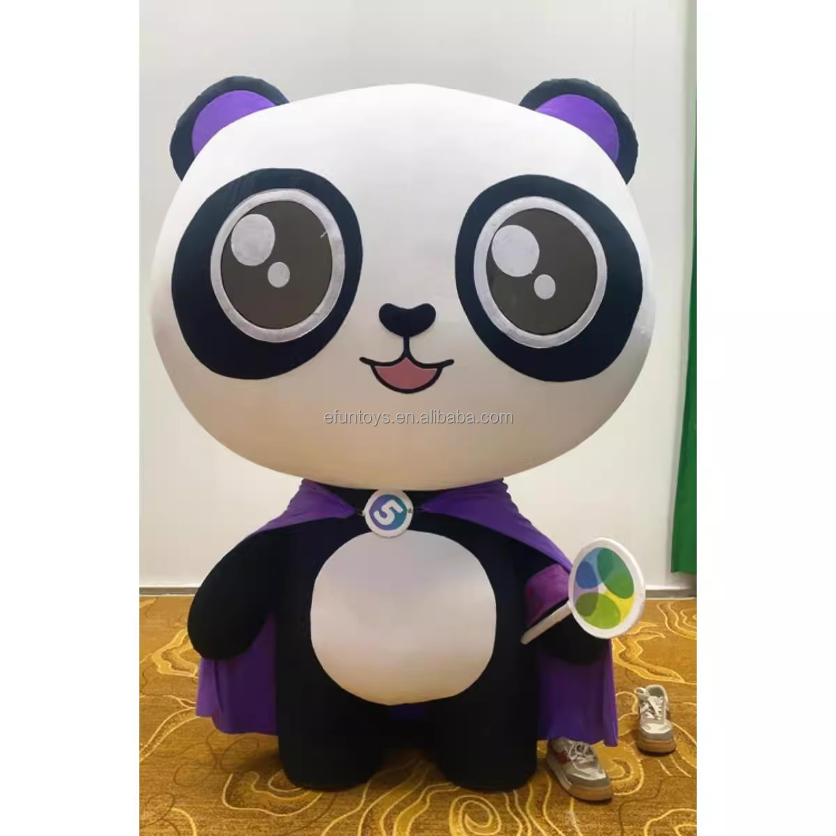 efun 2m 2.6m Custom Halloween Fancy Inflatable Plush Panda mascot costume walking cartoon character cosplay costume for sale