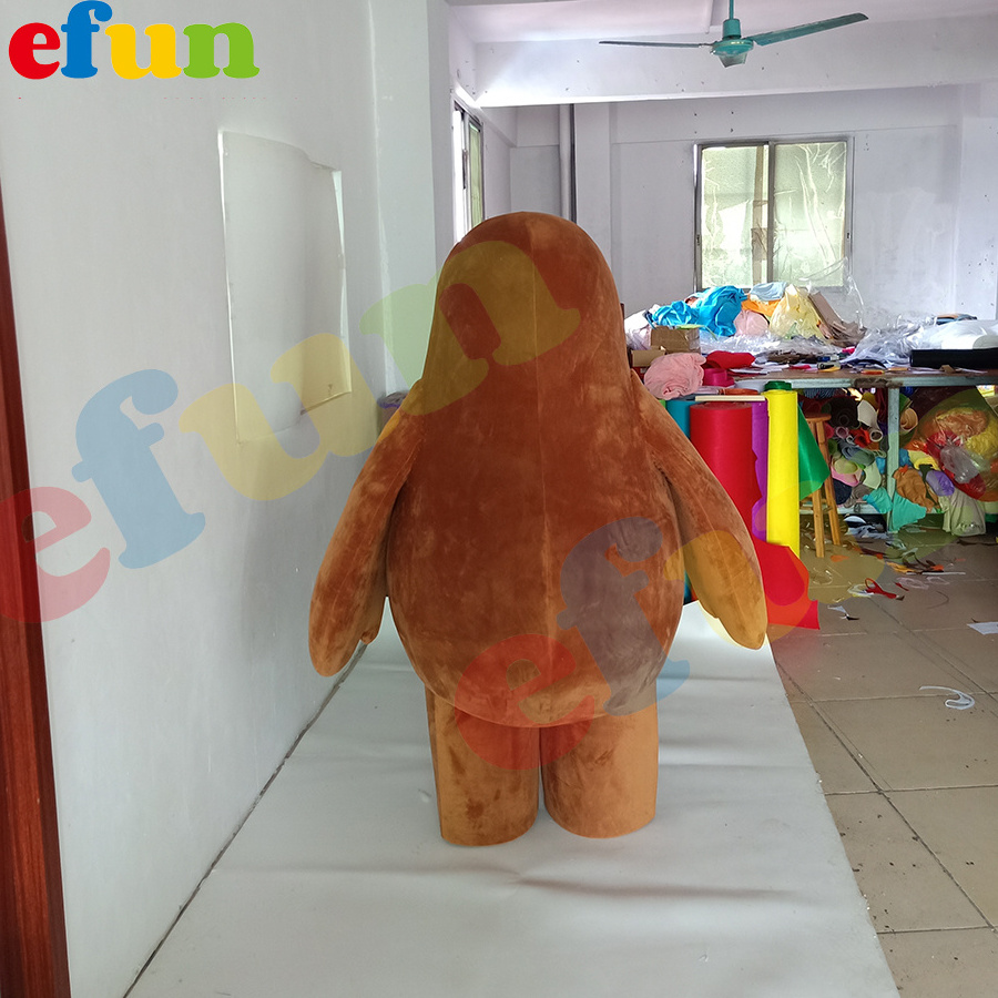 Efun MOQ 1 PC   custom Cute brown smiley face mascot costume cartoon character plush mascot for sale