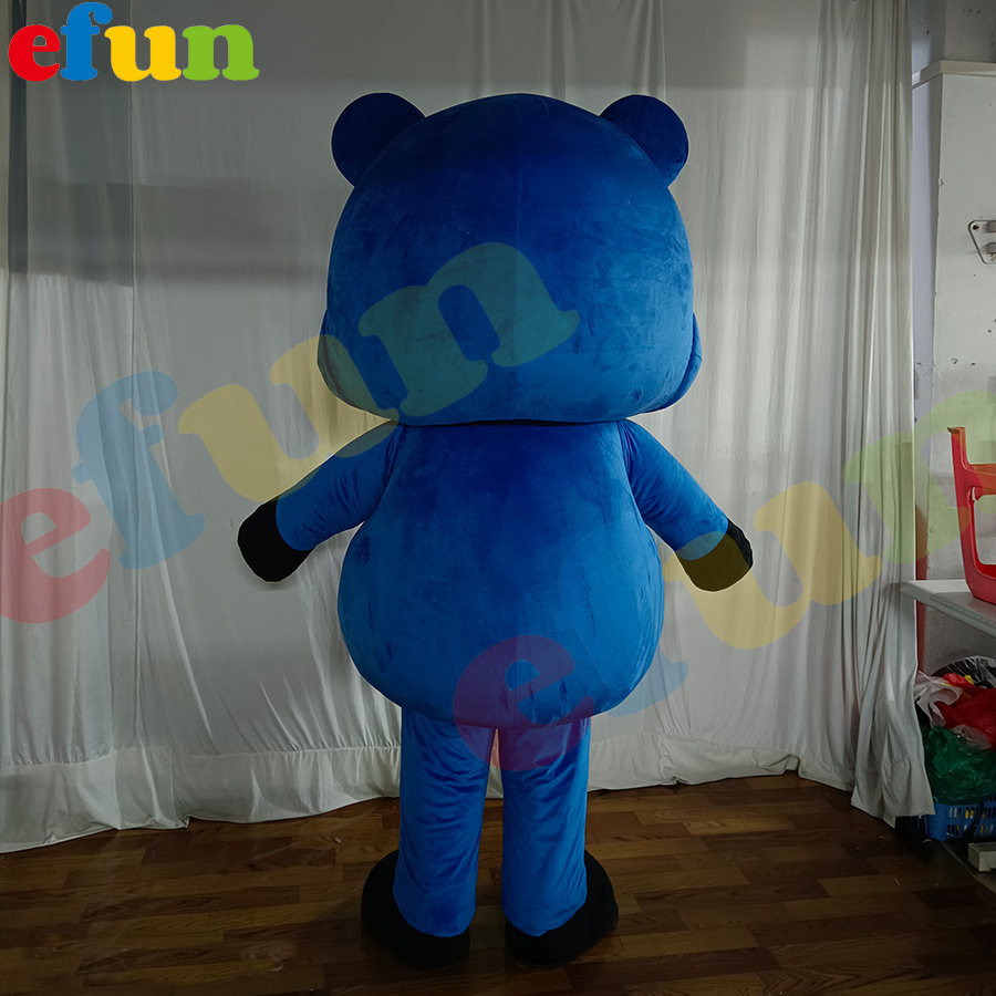 Efun MOQ 1 PC Custom blue bear mascot costume adult size cartoon bear mascot costume for sale