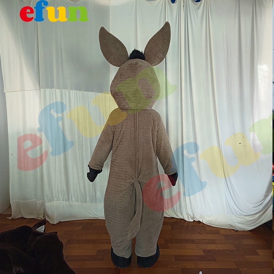 Efun MOQ 1 PC custom Plush funny animal walking Donkey Mascot Costume for sale