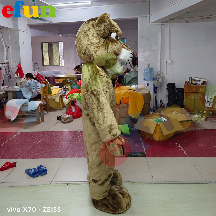 Efun MOQ 1 PC custom cartoon tiger mascot costume cute long fur  animal mascot costume for sale