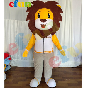 Efun MOQ 1 PC Custom cartoon lion mascot uniform walking effect animal mascot costume for party