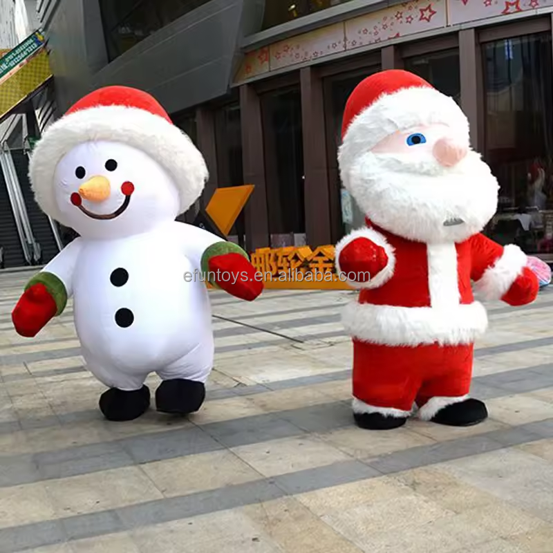 efun 2M/2.6M Hot sale Inflatable Santa Claus cosplay cartoon Snowman Mascot Costume For Christmas Cosplay