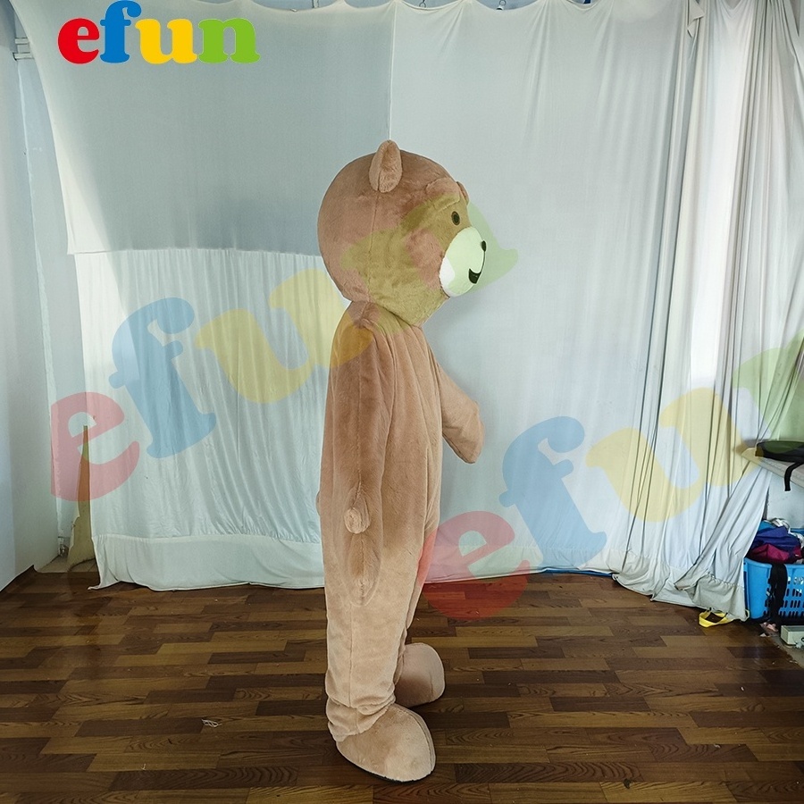 Efun MOQ 1 PC Promotional cosplay ted bear mascot cartoon costume custom brown teddy bear mascot costume for Valentine's Day