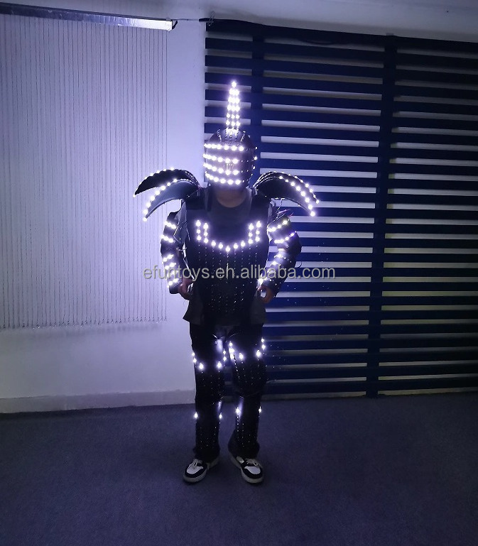 efun Digital LED Luminous robot costume Armor Light Up Jacket Glowing Costumes Suit Bar Nightclub Party Performance Costume