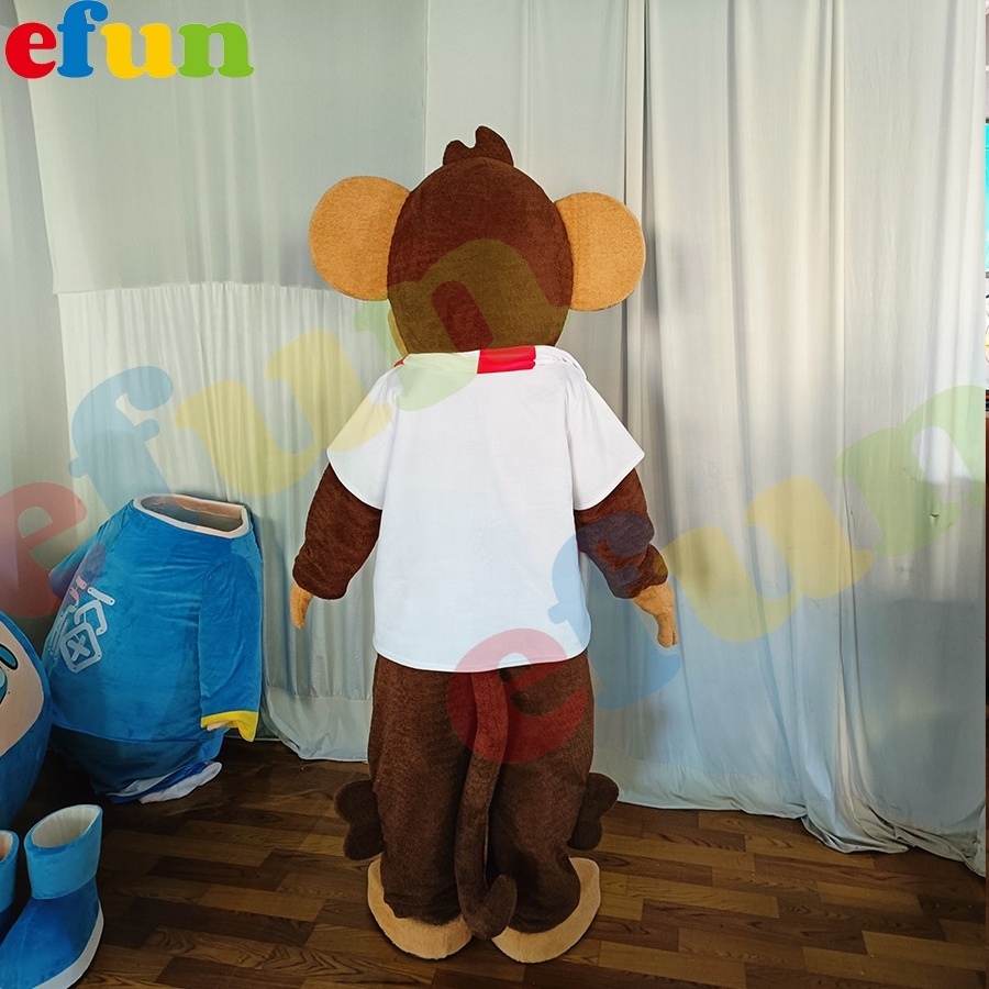 Efun MOQ 1 PC Funny custom cartoon monkey mascot costume Hot sale cartoon plush monkey mascot adult party costume