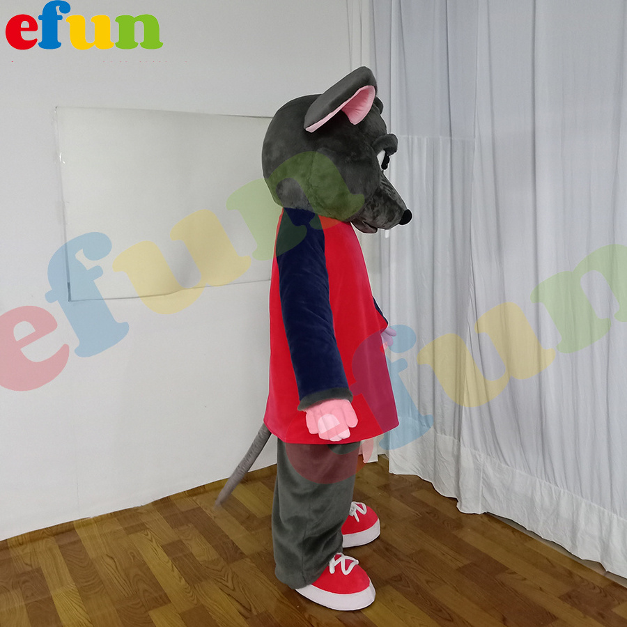 Efun MOQ 1 PC Advertising New Fashion plush Mouse Costume walking cartoon animal Mascot Costume for Party Halloween