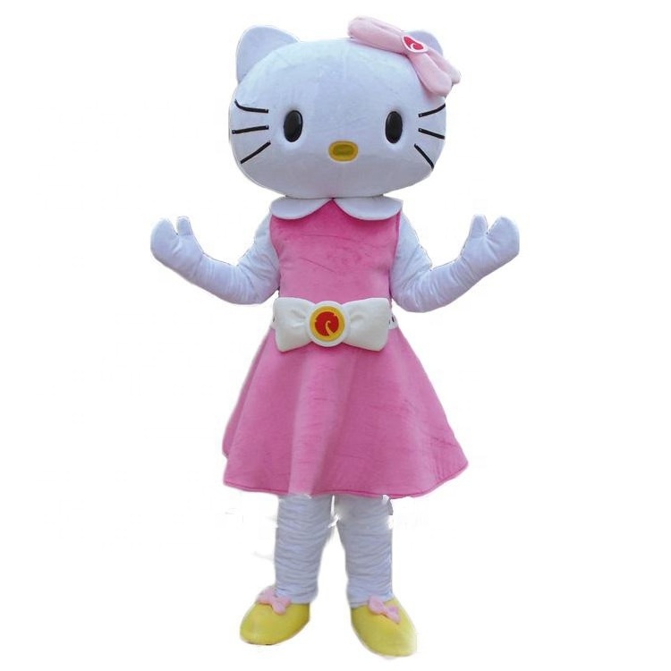 Efun Custom made Adult Size walking Hello kitty cosplay Mascot character Plush Cartoon Hello Kitty Cat Mascot Costume For Sale