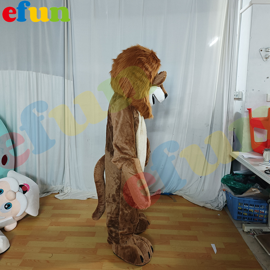 Efun MOQ 1 PC custom brown lion mascot costume cosplay animal cartoon African lion mascot Costumes for sale