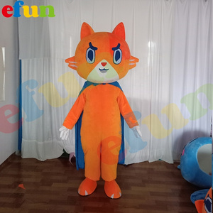 Efun MOQ 1 PC custom Cute orange cat Mascot Costume Fancy Dress Mascot Cosplay costume For sale