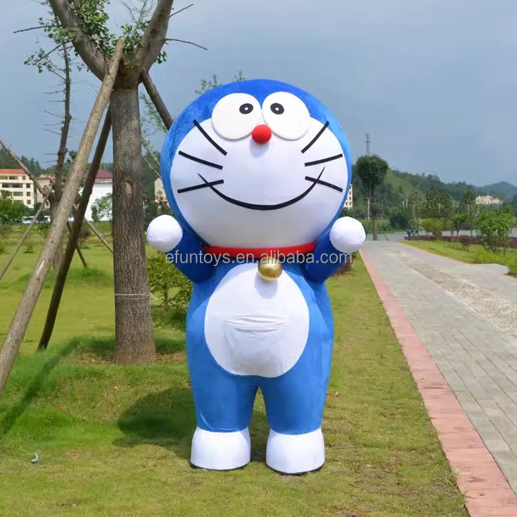 efun 2m 2.6m Popular Custom Inflatable Doraemon mascot costume Cartoon Character Animal robot cat Mascot Costume For Adult