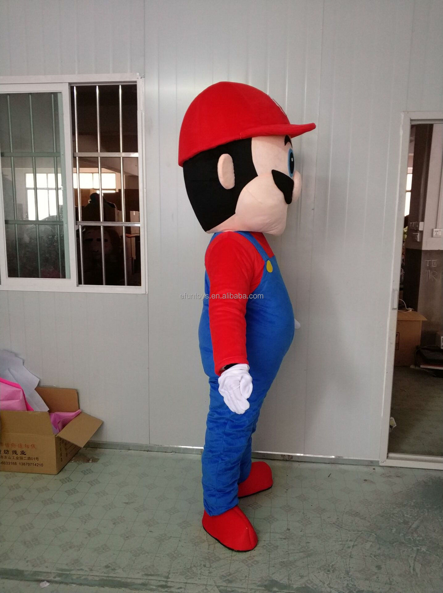 Efun MOQ 1 PC Factory wholesale In stock Cheap Price Custom Super Mario Mascot Soft Fur Plush Mascot For Display Mascot Costumes