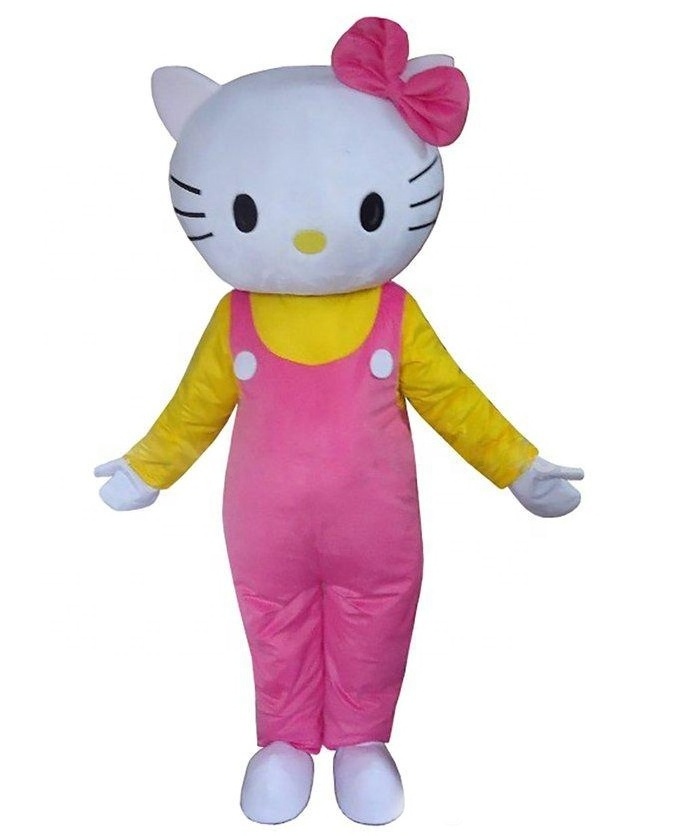 Efun Custom made Adult Size walking Hello kitty cosplay Mascot character Plush Cartoon Hello Kitty Cat Mascot Costume For Sale