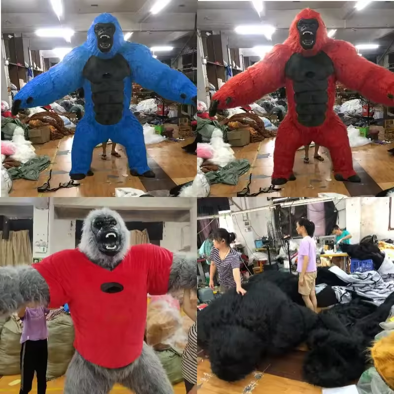 Efun MOQ 1 PCS Newest Inflatable Moving King kong black grey Gorilla mascot cosplay Suit Mascot Costumes for Halloween Party