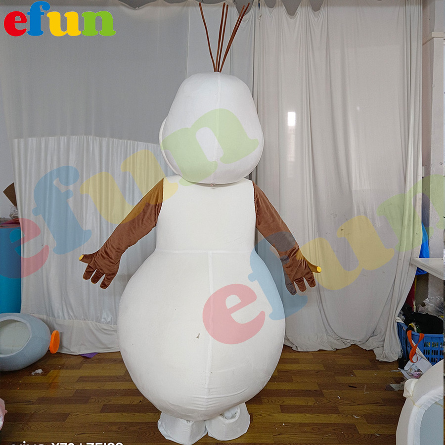 Efun MOQ 1 PC Custom cartoon Olaf mascot costume funny snowman character mascot costume for sale