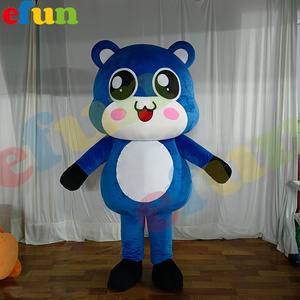 Efun MOQ 1 PC Custom blue bear mascot costume adult size cartoon bear mascot costume for sale