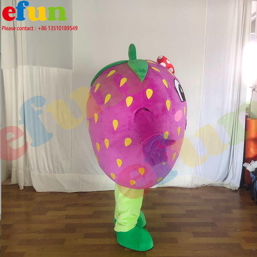 Efun Custom Halloween Funny Dress strawberry Mascot Costume Adult size Cosplay Fruit Mascot  Costume For sale