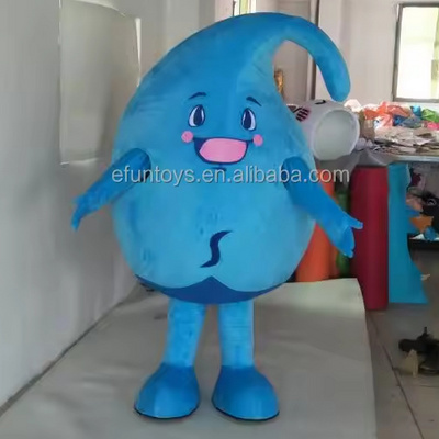 Efun MOQ 1 PC  funny blue water drop mascot costume cosplay adult walking suit waterdrop fancy dress for sale