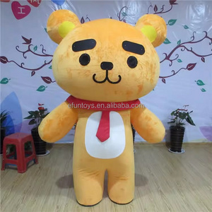 efun 2m 2.6m Hot selling customized orange bear mascot costume Inflatable cute cartoon bear mascot for party