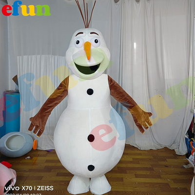 Efun MOQ 1 PC Custom cartoon Olaf mascot costume funny snowman character mascot costume for sale