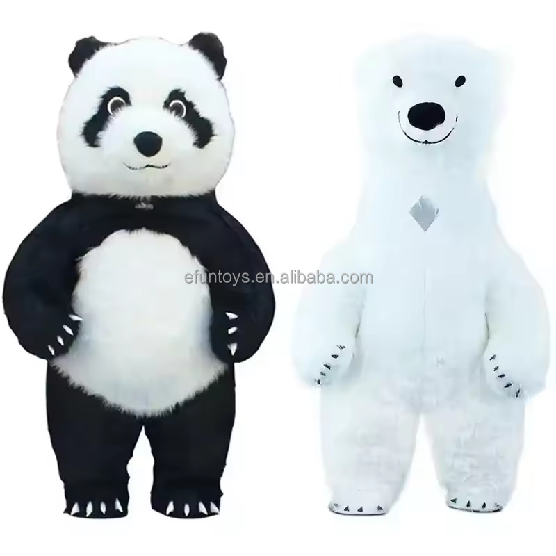 efun MOQ 1 PC Hot sale Walking inflatable Cartoon Polar Bear panda costume Custom giant inflatable panda mascot costume for sale