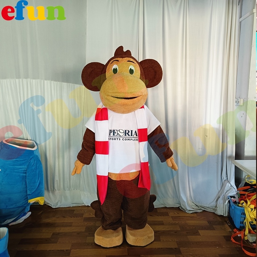 Efun MOQ 1 PC Funny custom cartoon monkey mascot costume Hot sale cartoon plush monkey mascot adult party costume